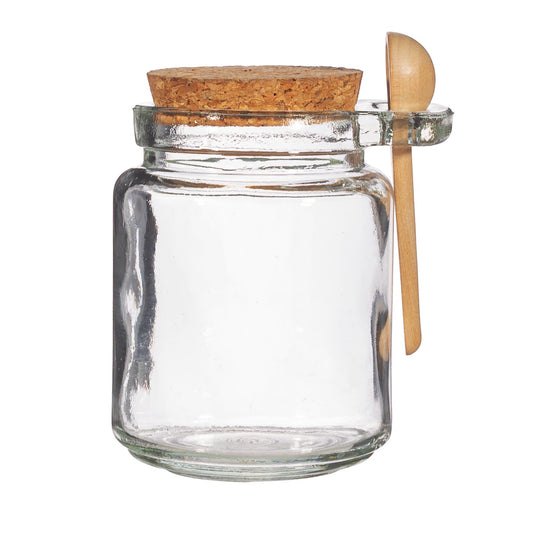 Small Jar with Cork Lid and Bamboo Spoon